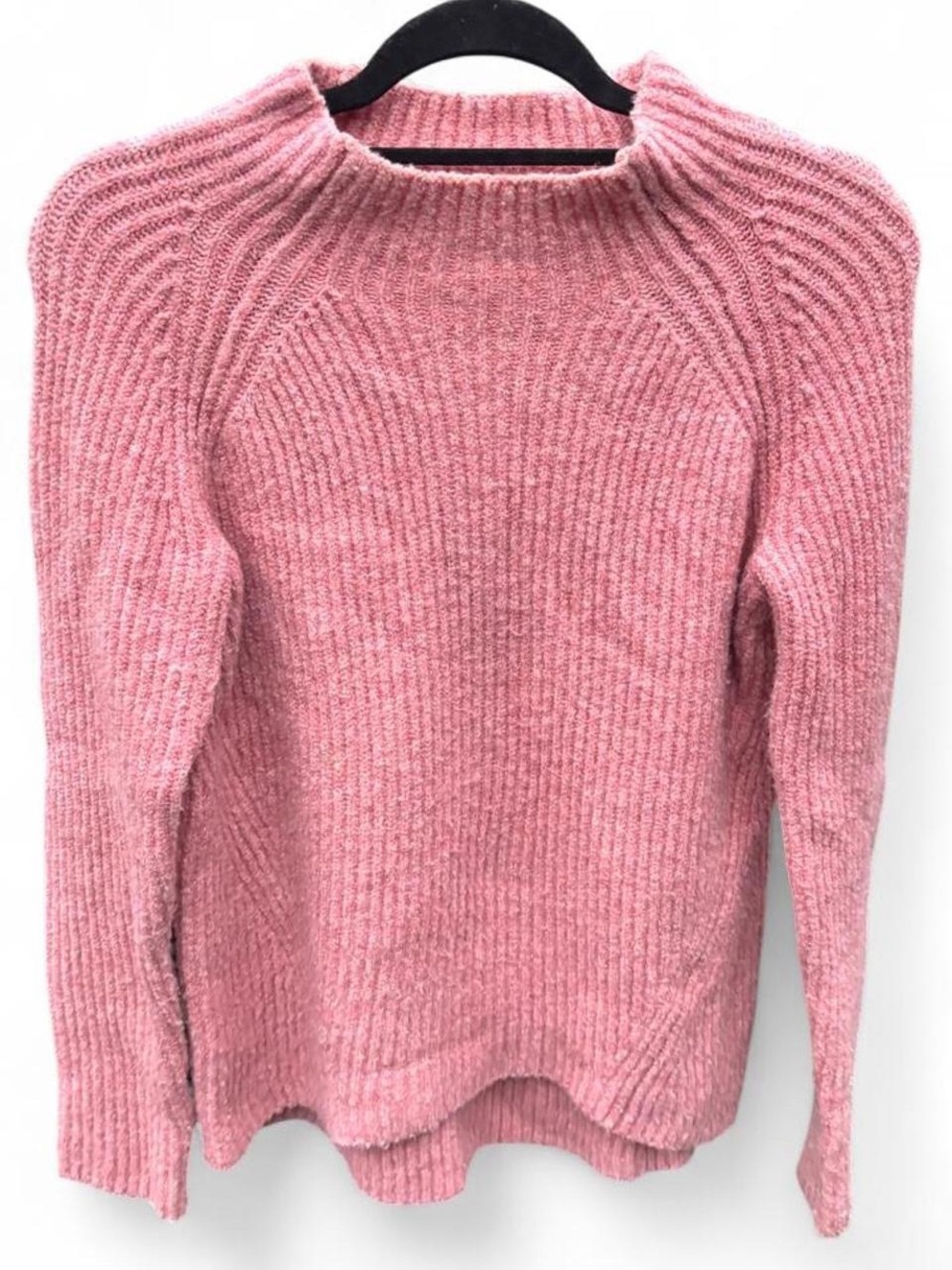 Madewell Pink Ribbed Cowl-Neck Sweater